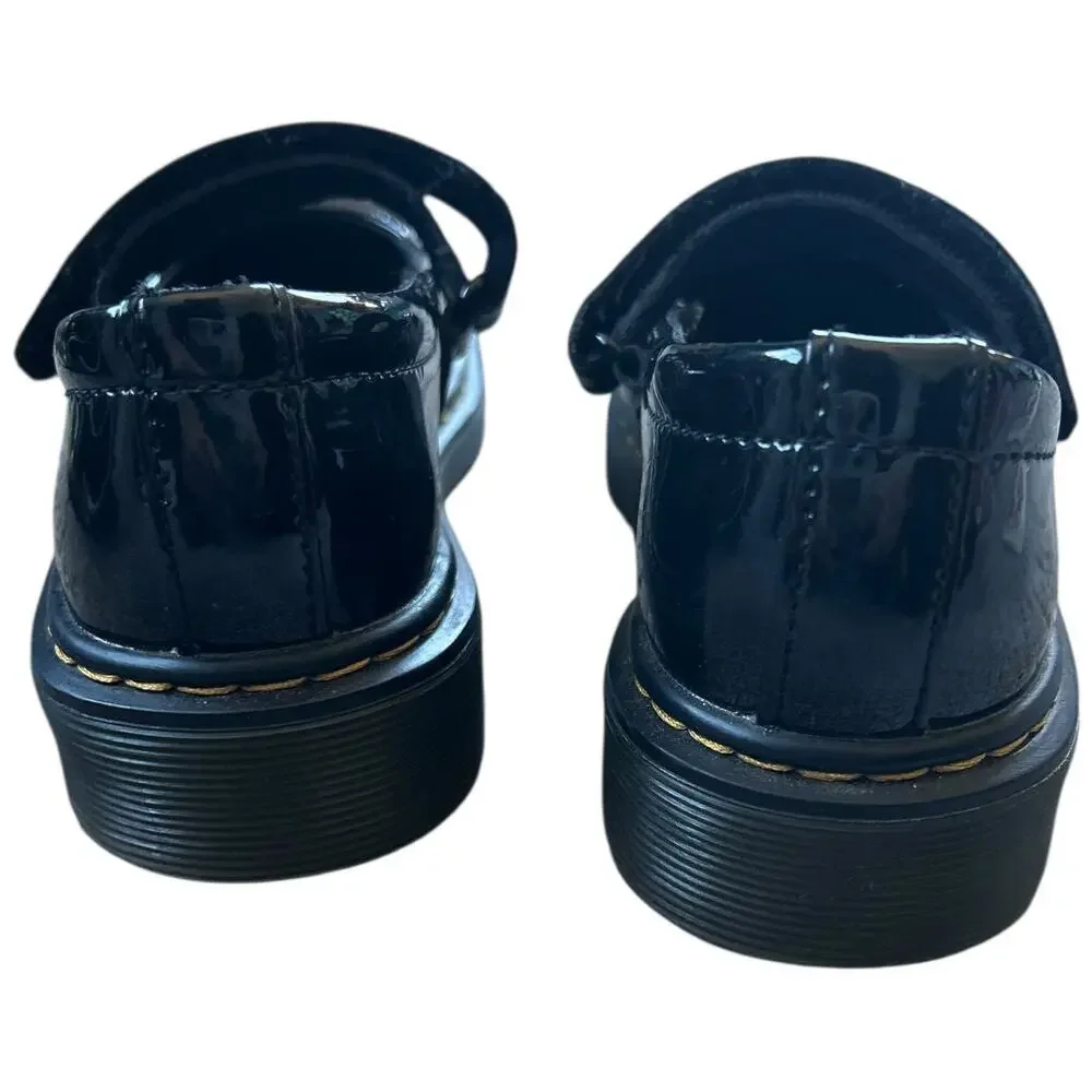 EUC Dr. Martens Maccy Black Patent Leather Mary Jane Girls US Size 13